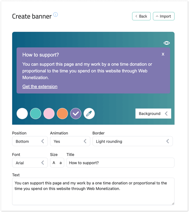 Create a banner